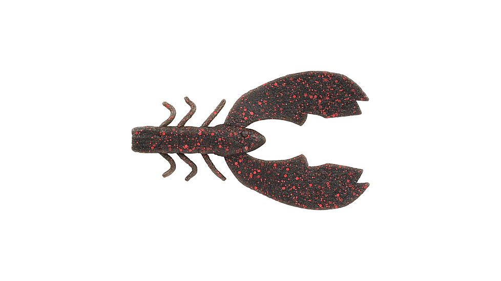 Berkley PowerBait MaxScent Chigger Craw Soft Bait, 4in, 7 Pack, Black Red Fleck, 1520657