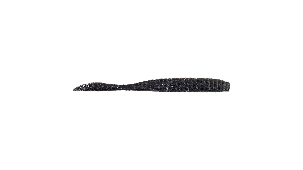 Berkley PowerBait MaxScent Flat Worm, 3.6in, 10 Pack, Black, 1482219