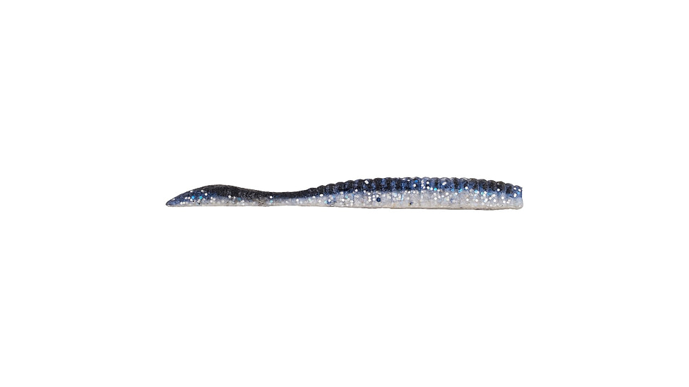 Berkley PowerBait MaxScent Flat Worm, 3.6in, 10 Pack, Black Shiner, 1482220