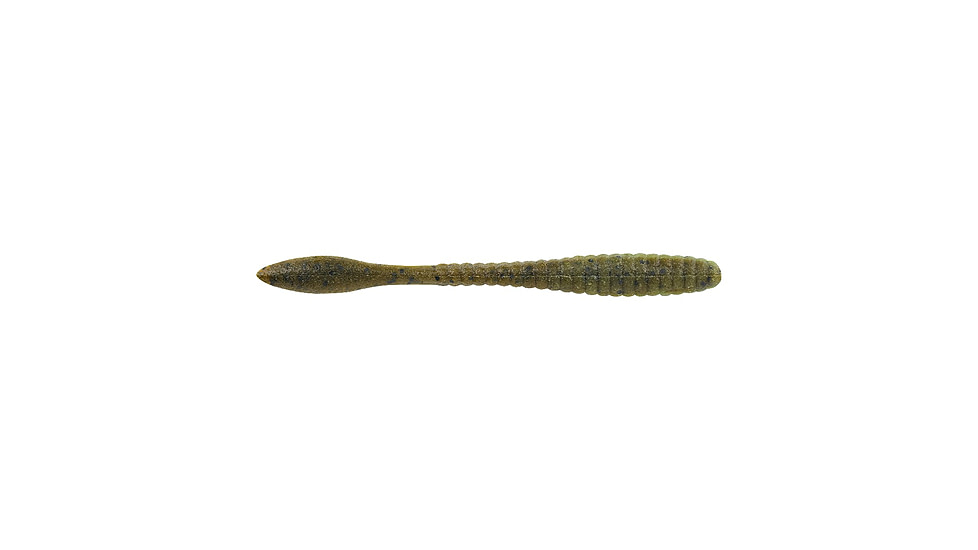 Berkley PowerBait MaxScent Flat Worm, 4.5in, 8 Pack, Green Pumpkin/Watermelon, 1546025
