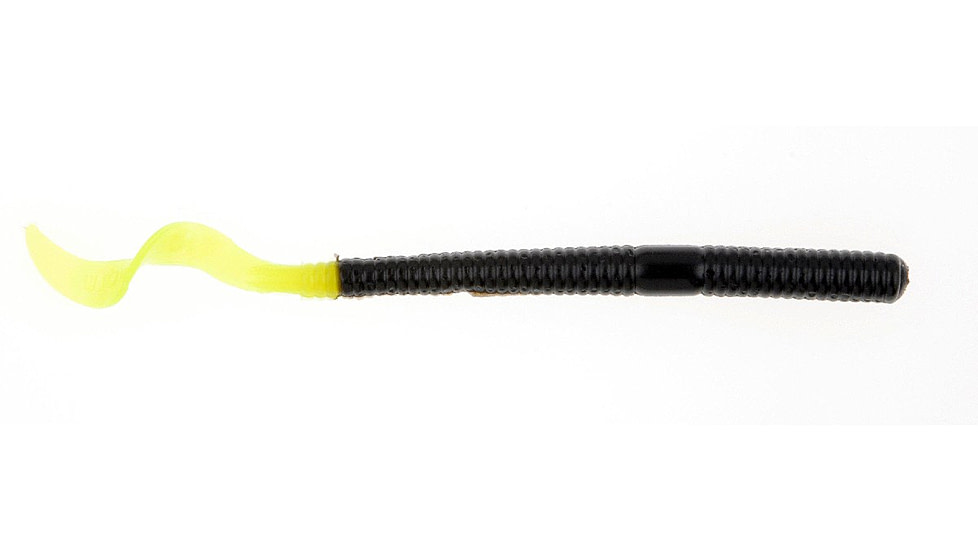 Berkley PowerBait Power Worms Soft Bait, 4in, 15 Pack, Black/Chartreuse, 1307464