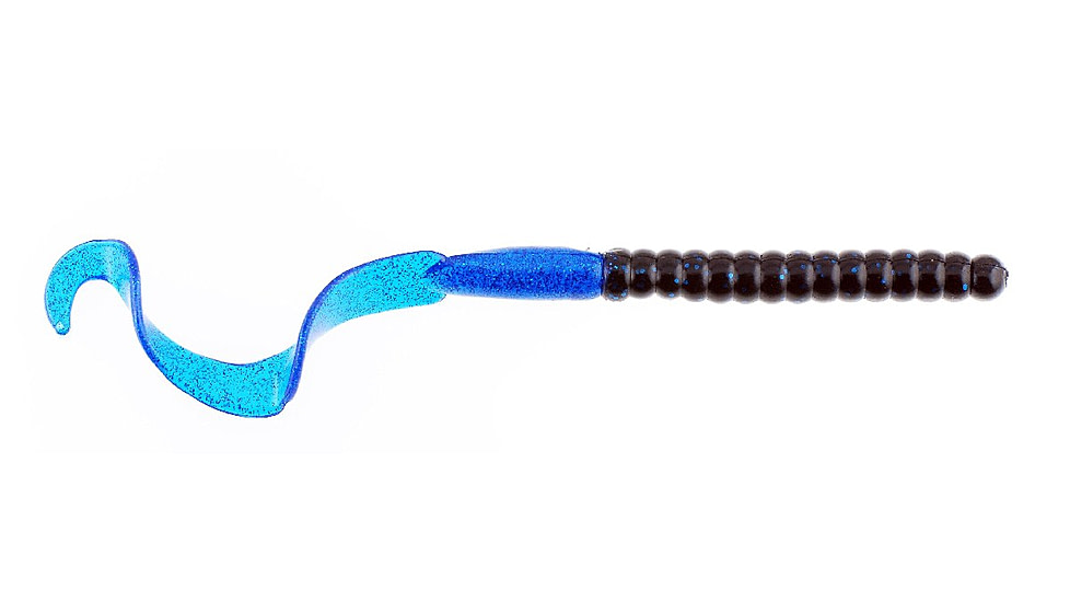 Berkley PowerBait Power Worms Soft Bait, 7in, 13 Pack, Black/Blue, 1307476