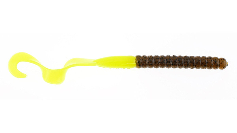 Berkley PowerBait Power Worms Soft Bait, 7in, 13 Pack, Green Pumpkin/Chartreuse, 1307486