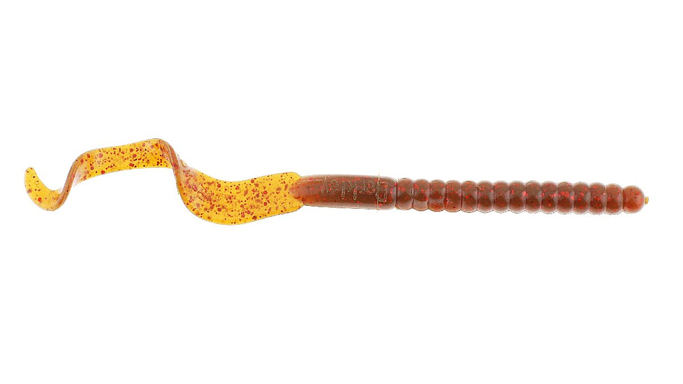 Berkley PowerBait Power Worms Soft Bait, 7in, 13 Pack, Motor Oil Red Fleck, 1307491