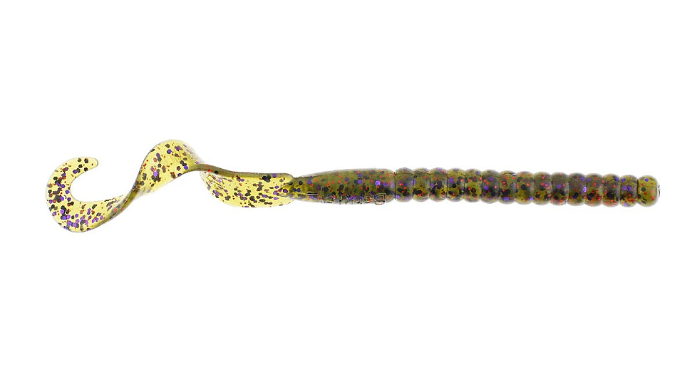 Berkley PowerBait Power Worms Soft Bait, 7in, 13 Pack, Watermelon Purple Red Fleck, 1307505