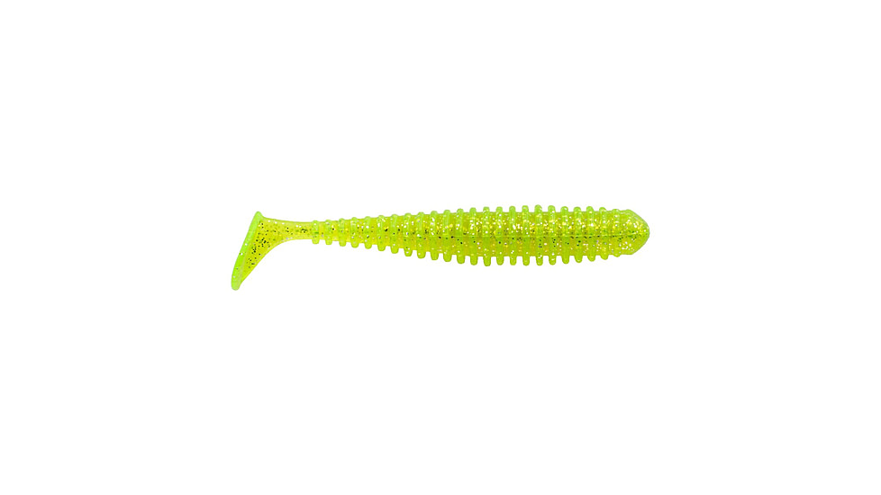 Berkley PowerBait Saltwater Power Swimmer Soft Bait Lures, 3.3in, 8 Pack, Chartreuse Silver Flash, 1582189