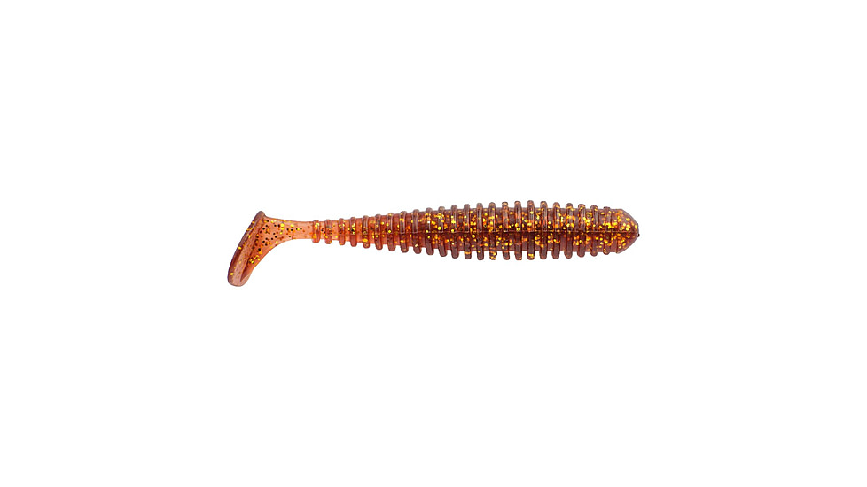 Berkley PowerBait Saltwater Power Swimmer Soft Bait Lures, 3.3in, 8 Pack, Root Beer Gold, 1582184