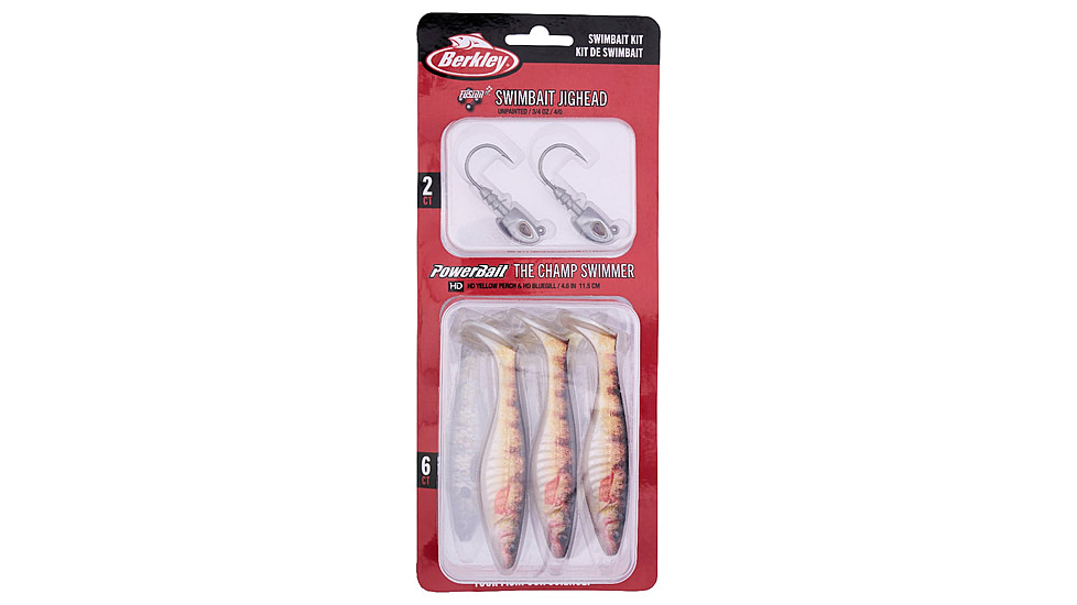 Berkley PowerBait The Champ Swimmer Kit, 4.6in, 8 Pack, HD Yellow Perch and HD Bluegill, 1623838