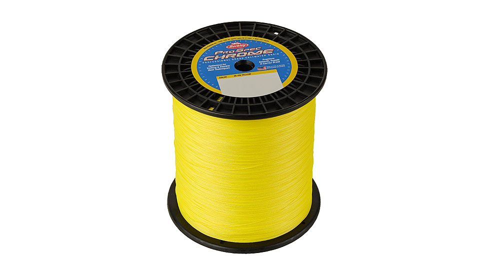 Berkley ProSpec Chrome Premium Braid Line, 100lb 3000yd, Hi-Vis Yellow, 0.020 in/0.50 mm, 1621880