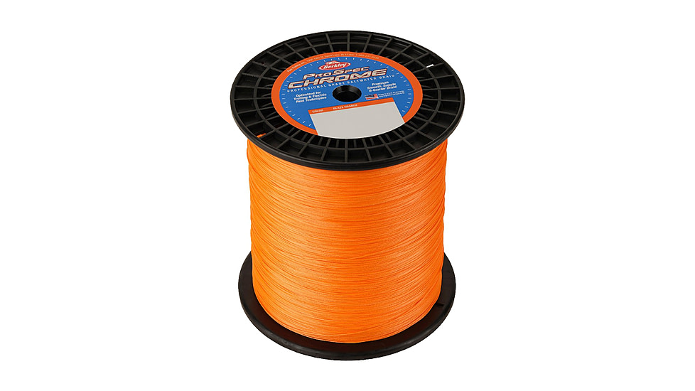 Berkley ProSpec Chrome Premium Braid Line, 65lb 3500yd, Blaze Orange, 0.015 in/0.38 mm, 1621871