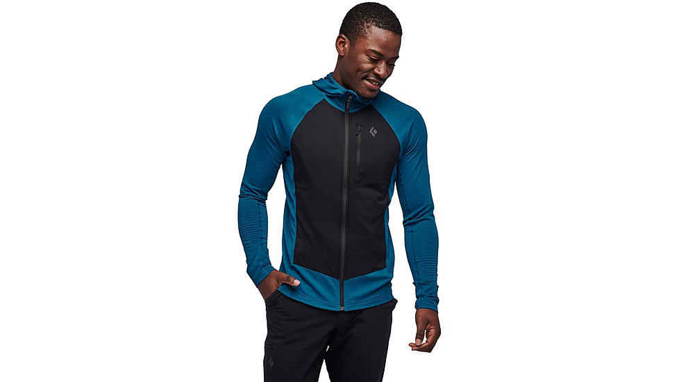 Black Diamond Coefficient LT Hybrid Hoody - Mens, Kingfisher/Black, Large, AP7440519038LRG1