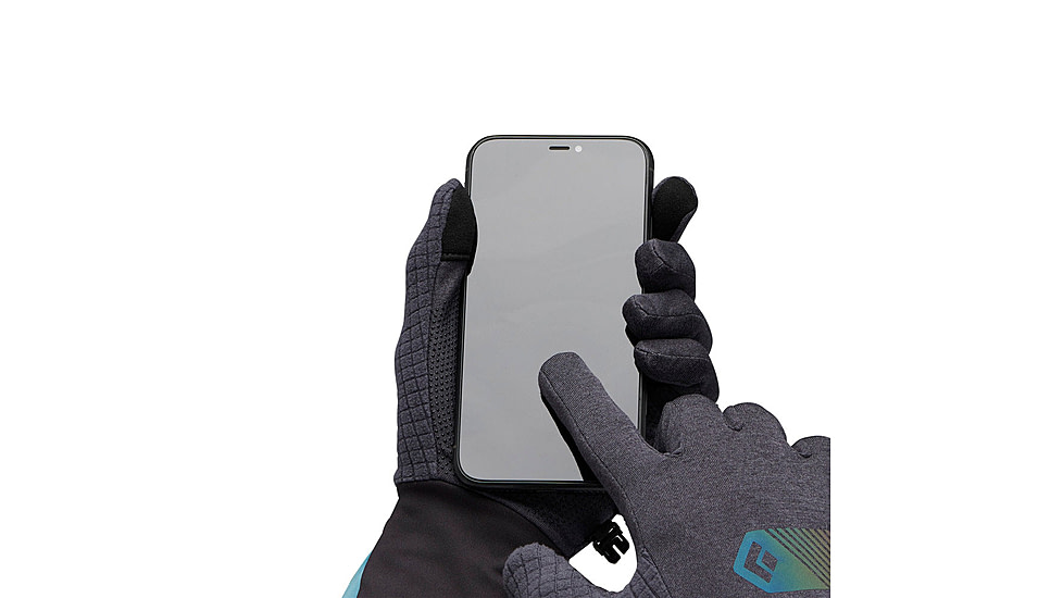 Black Diamond Deploy Wind Hood Gloves, Carbon/Glacier, Large, BD8017429642LRG1