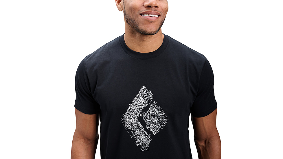 Black Diamond Engineered Diamond Short Sleeve Tee - Mens, Black, Extra Large, AP7524720002XLG1