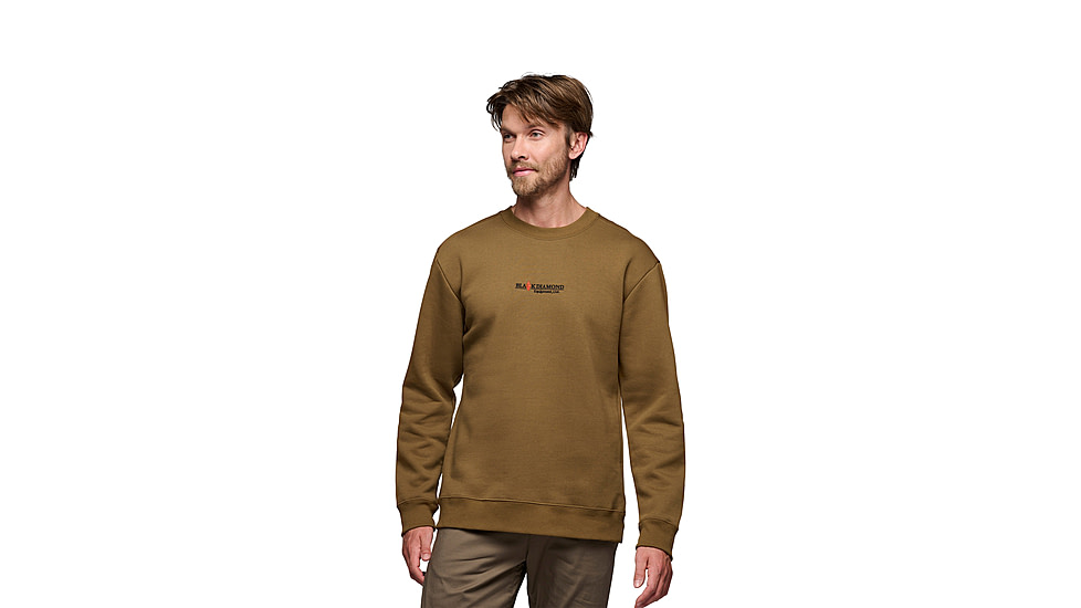 Black Diamond Heritage Wordmark Crewneck - Mens, Dark Curry, Small, AP7524437001SML1