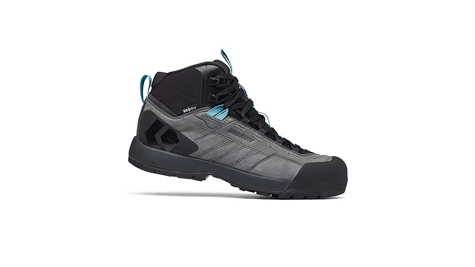 Black Diamond Missn Leather Mid WP Approach Shoes - Womens, Steel Grey/Costal Blue, 10, BD58002793751001