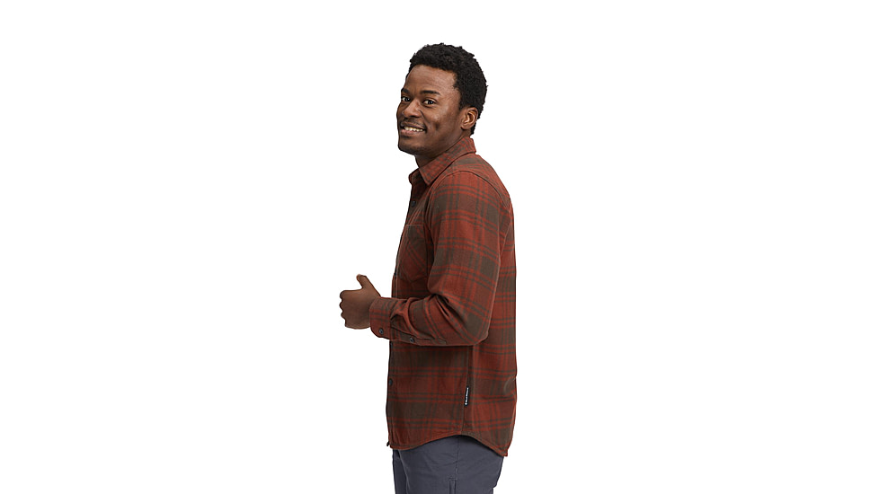 Black Diamond Project Flannel - Mens, Basalt/Iron Red Plaid, Large, AP7440639719LRG1