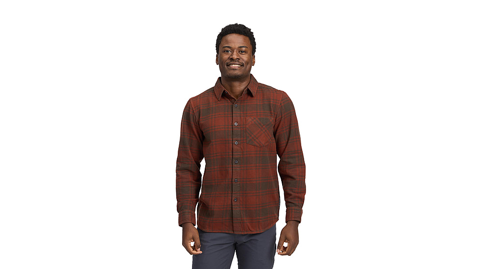 Black Diamond Project Flannel - Mens, Basalt/Iron Red Plaid, Large, AP7440639719LRG1