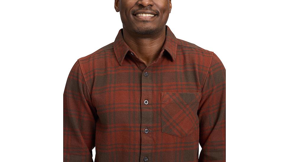 Black Diamond Project Flannel - Mens, Basalt/Iron Red Plaid, Large, AP7440639719LRG1
