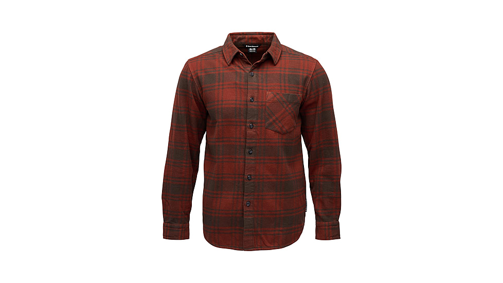 Black Diamond Project Flannel - Mens, Basalt/Iron Red Plaid, Large, AP7440639719LRG1