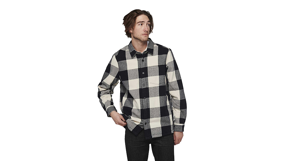 Black Diamond Project Lined Flannel - Mens, Black/Off White Plaid, Medium, AP7440659511MED1