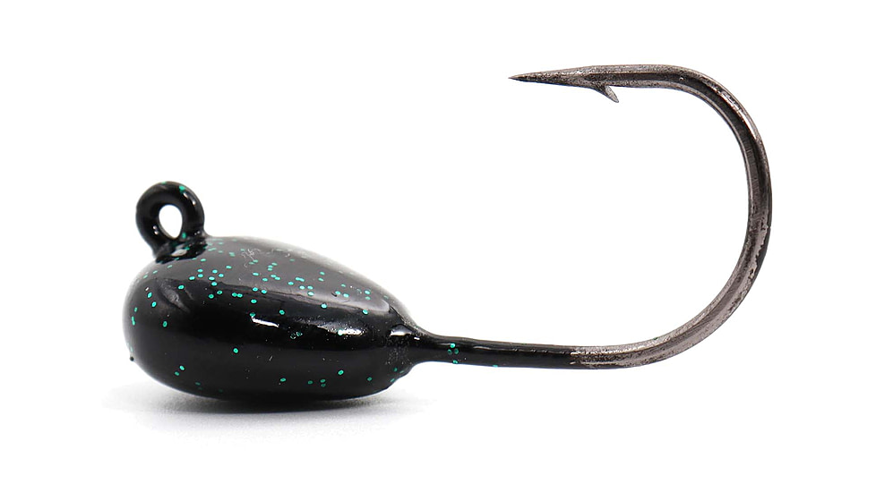 Blue Water Candy Bottom Bumper Jig Head, 1/2oz, 3 Pack, Black w/Green Flake, 27021