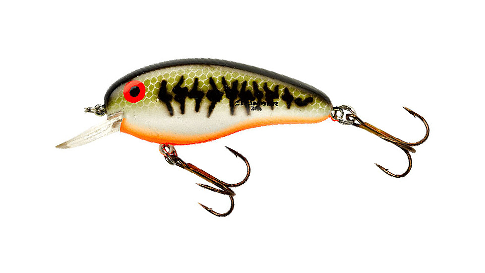 Bomber Flat A Crankbait, 2-1/2in, 3/8oz, Baby Bass/Orange Belly, B02FABBO