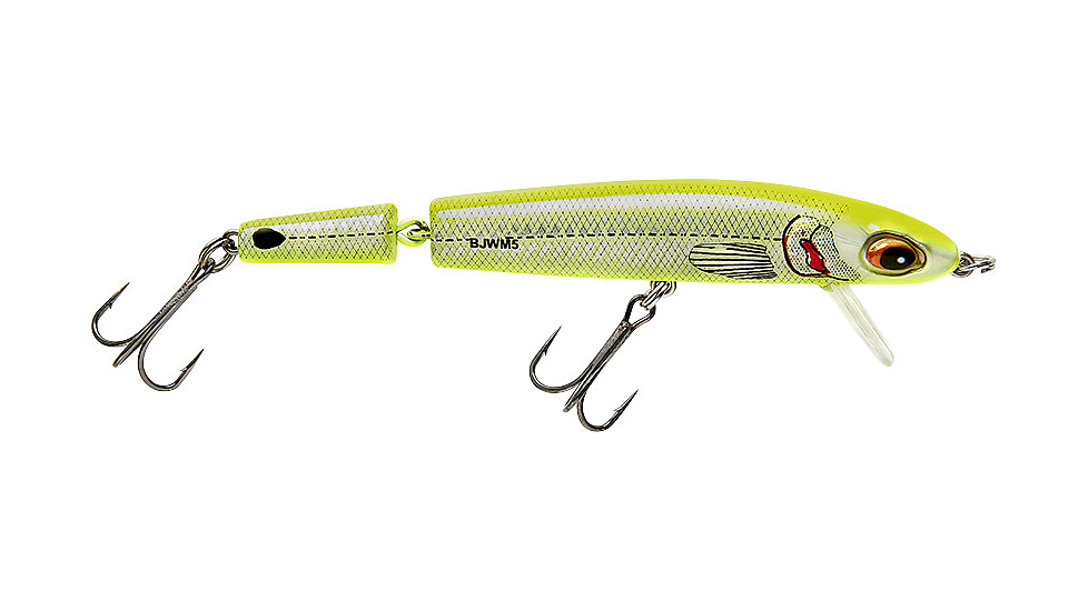 Bomber Jointed Wake Minnow, 5-3/8in, 3/4oz, Chart Herring, BJWM5437