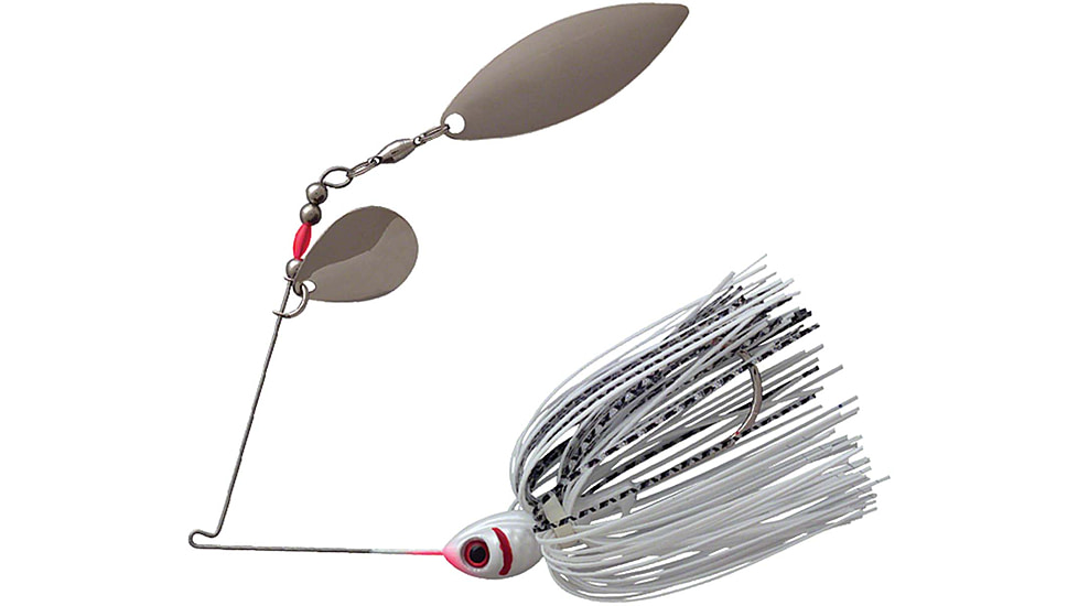 Booyah Counter Strike Tandem Spinnerbait, 3/8oz, Pearl White/Silver White, BYCST38658