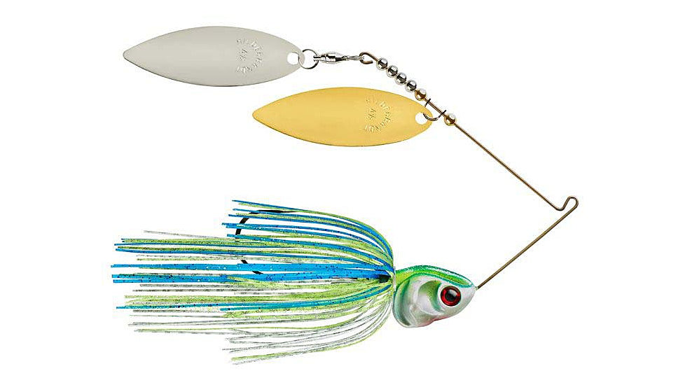 Booyah J.C. Covert Spinnerbait, 1oz, G/N Will Wt/Chart/Blue, BYCVS1GNW730