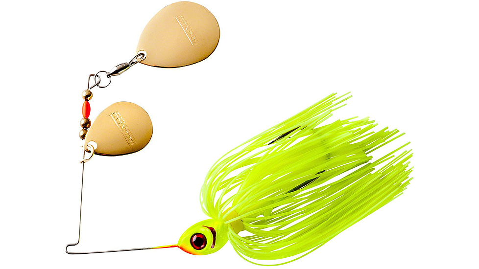 Booyah Double Colorado Spinnerbait, 3/8oz, Chartreuse, BYBCC38617