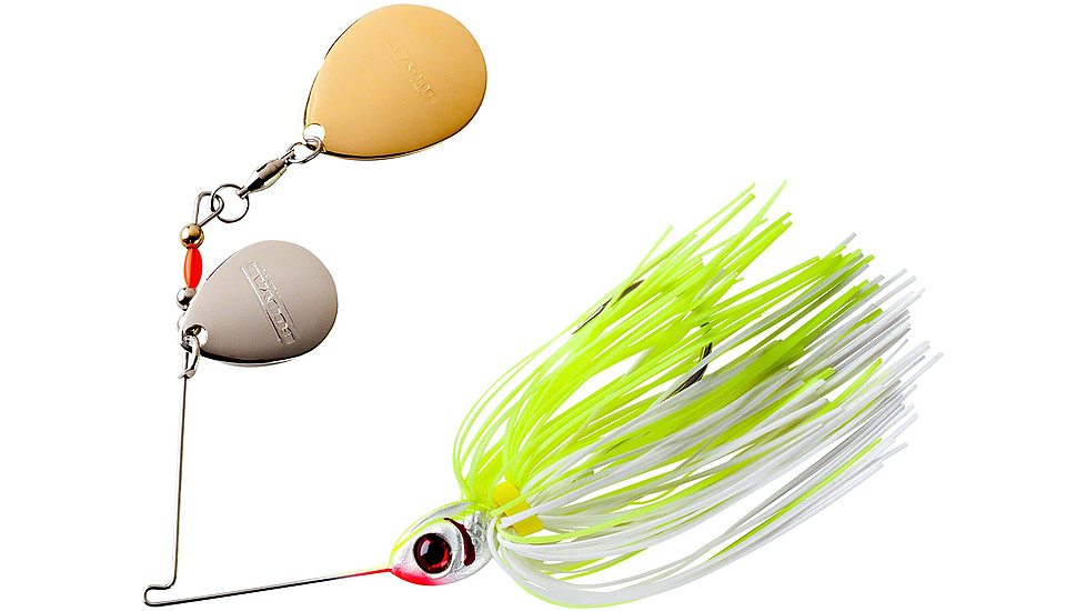Booyah Double Colorado Spinnerbait, 3/8oz, White Chartreuse, BYBCC38616