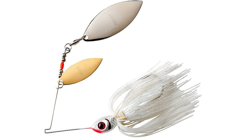 Booyah Double Willow Spinnerbait, 3/8oz, Satin Silver Glimmer, BYBW38636