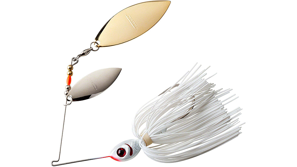 Booyah Double Willow Spinnerbait, 3/8oz, Snow White, BYBW38615