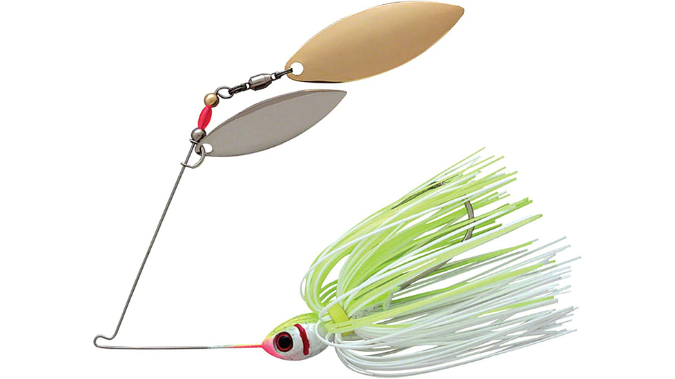 Booyah Double Willow Spinnerbait 1/2oz, White Chartreuse, BYBW12616