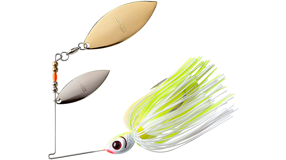 Booyah Double Willow Spinnerbait, 3/8oz, White Chartreuse, BYBW38616