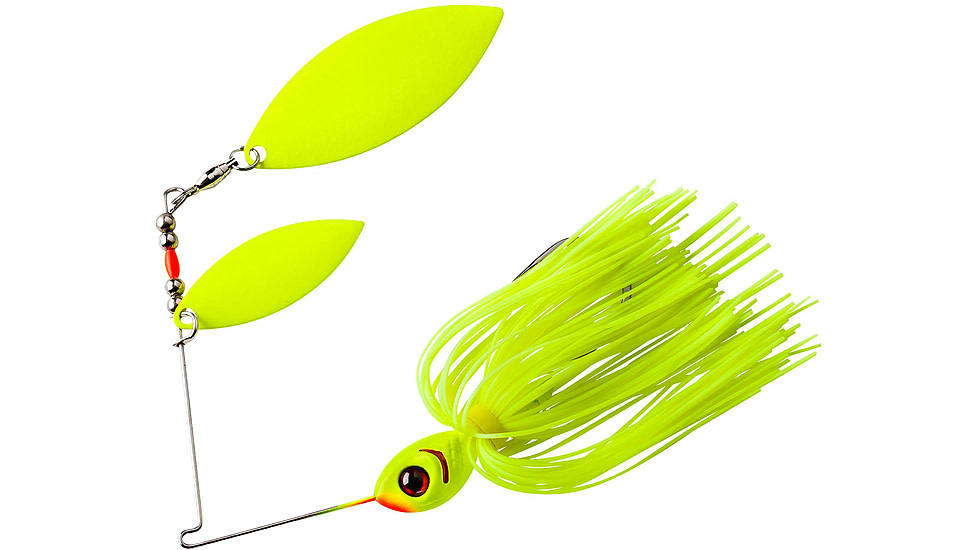 Booyah Glow Blade Willow Spinnerbait, 3/8oz, Chartreuse Chartreuse, BYGBW38617