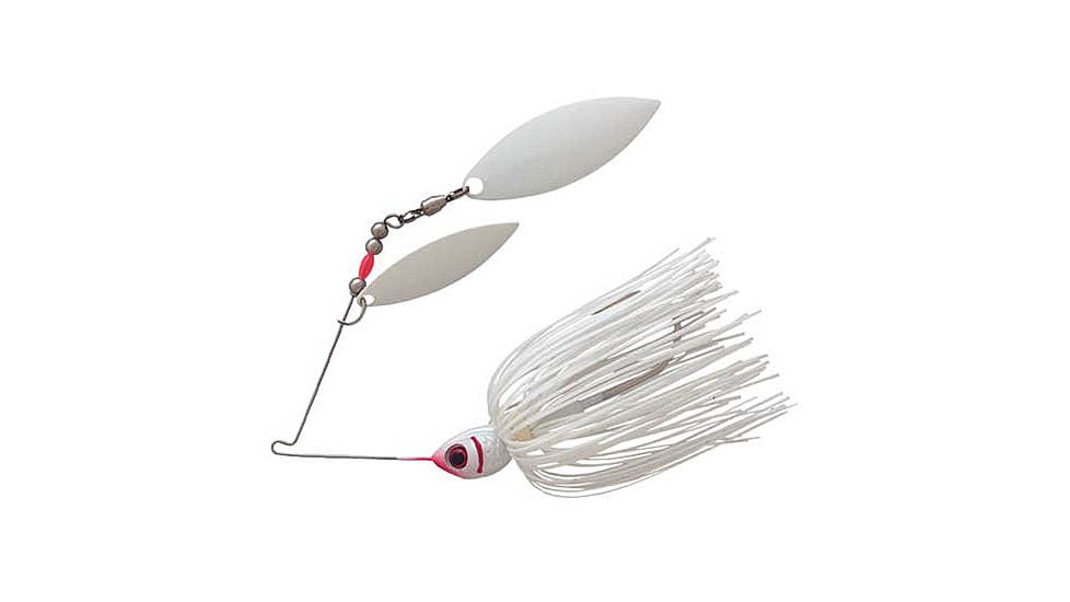 Booyah Glow Blade Willow Spinnerbait, 3/8oz, Pearl Wht/Snow White, BYGBW38615
