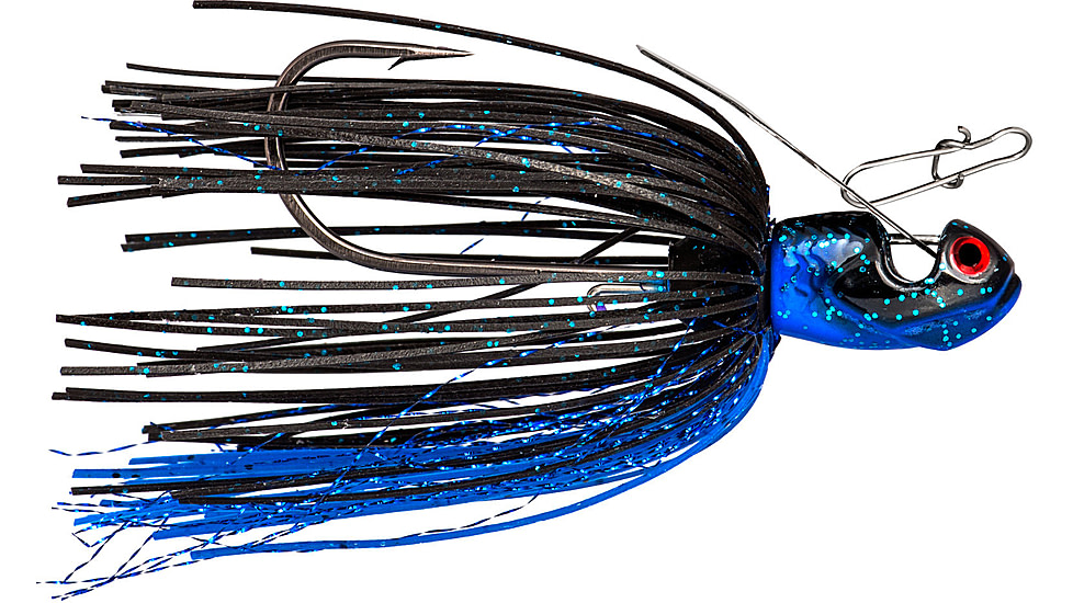 Booyah Melee Jig, 3/8 oz, 3/8 oz, 3.25 in, Black Blue/Black Blade, BYMLE3874