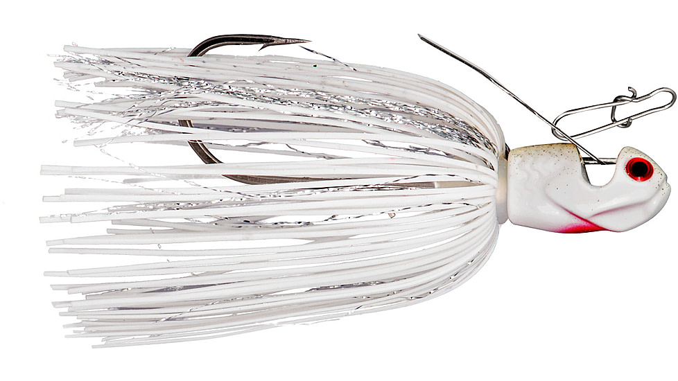 Booyah Melee Jig, 3/8 oz, 3/8 oz, 3.25 in, White/Silver Blade, BYMLE3872