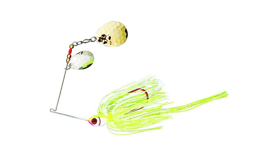 Booyah Tux &amp; Tails Spinnerbait, 3/8oz, Chart/White Gold, BYTCC38672