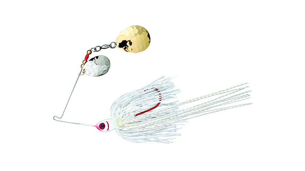 Booyah Tux &amp; Tails Spinnerbait, 3/8oz, White/Gold, BYTCC38673