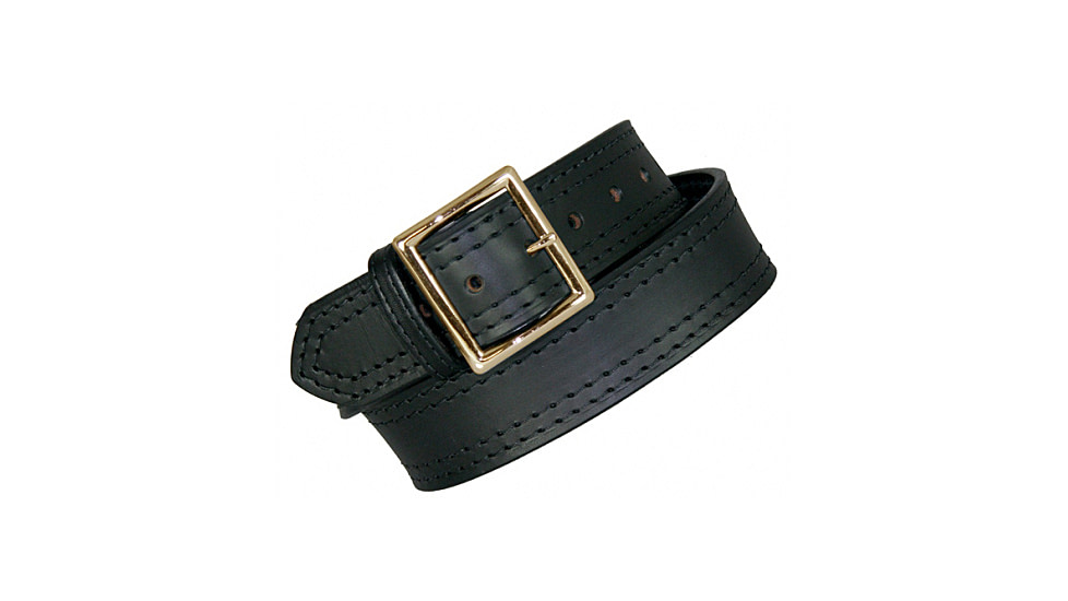 Boston Leather 1 3/4'' Garrison Belt, 4-row Stitched, Brass, Plain, 36 in, 6506-1-36-GLD