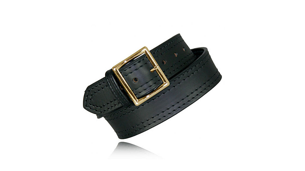 Boston Leather 1.75in 4-Row Stitched Garrison Belt - Men's, Plain, Black, Gold Buckle, Size 42, 6506-1-42-GLD