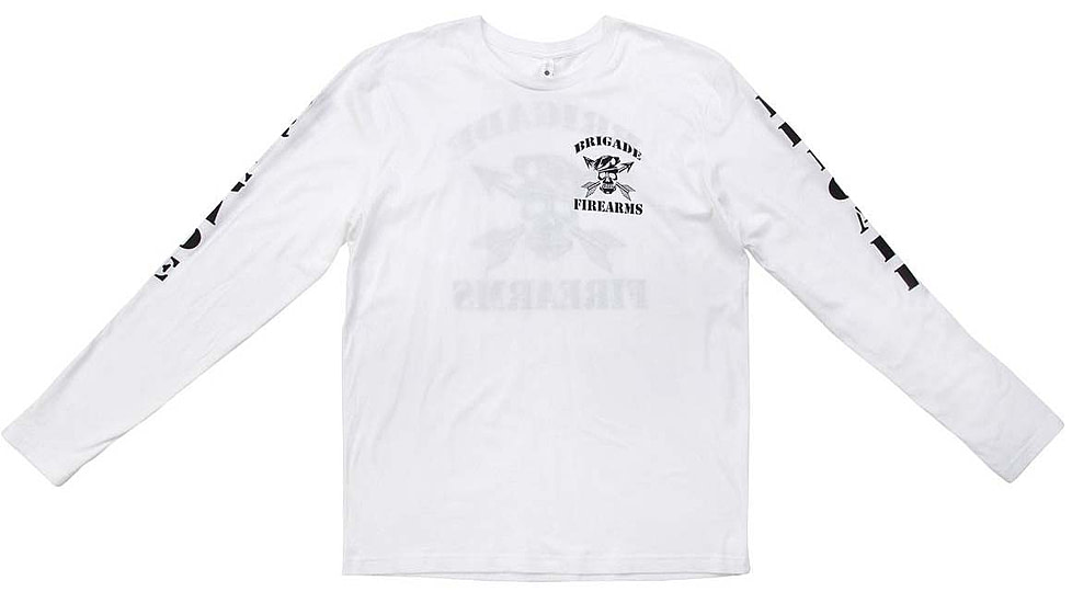 Brigade Manufacturing Garment Logo T-Shirt Long Sleeve, White, 2XL, GLS0A6I0