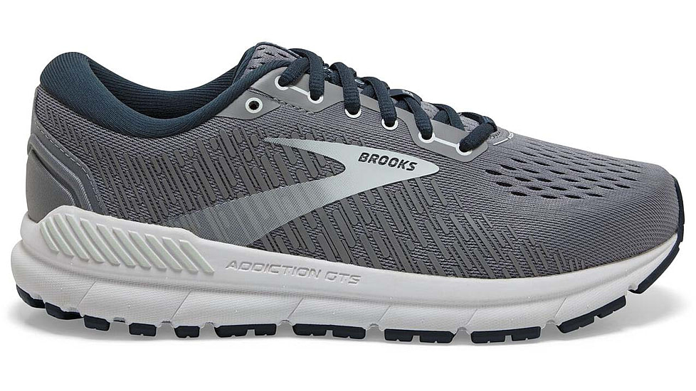 Brooks Addiction GTS 15 Running Shoes - Womens, Wide, Grey/Navy/Aqua, 8.5, 1203521D099.085
