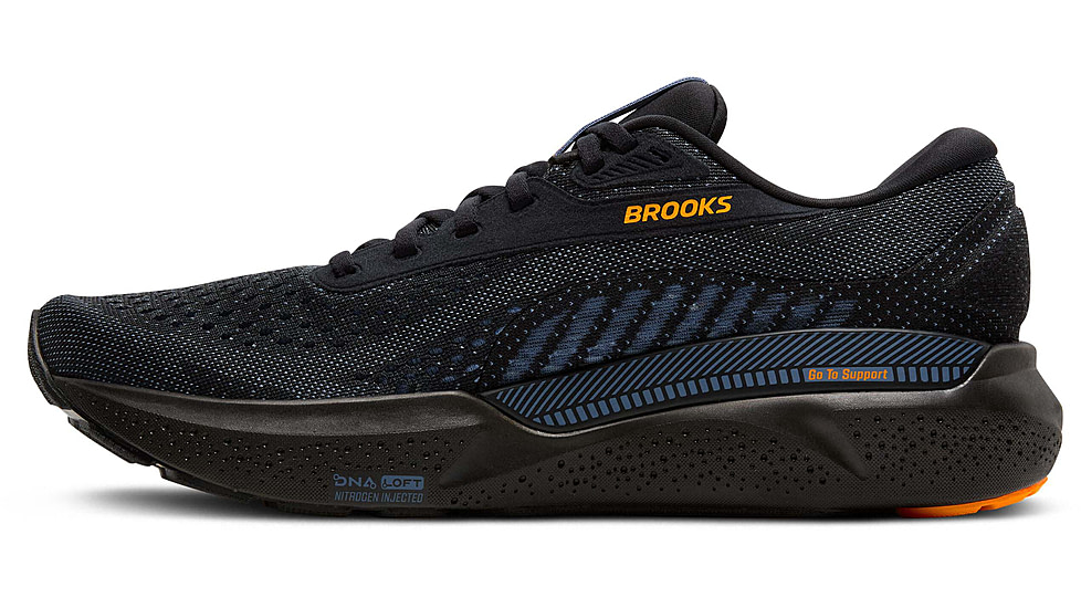 Brooks Adrenaline GTS 24 Road Running Shoes - Mens, Black/Country Blue/Orange, 9.0 US/Medium, 1104371D076.090