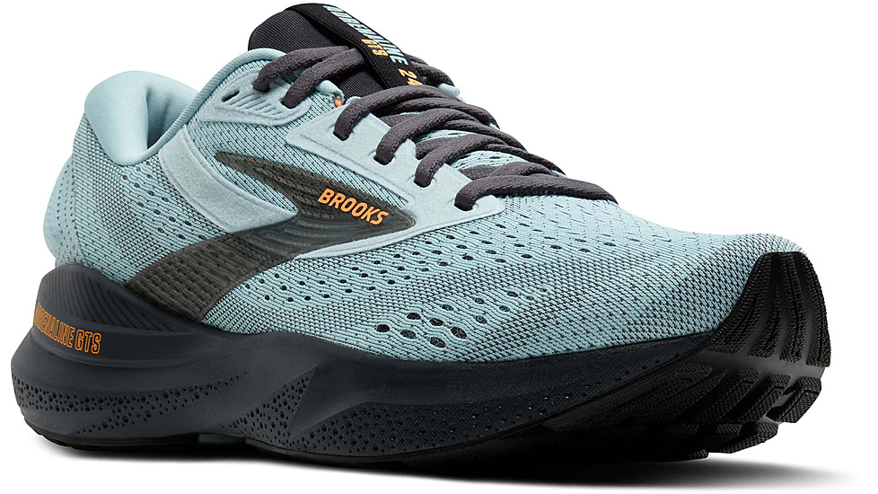 Brooks Adrenaline GTS 24 Road Running Shoes - Mens, Winter Sky/Ebony/Orange, 10.0 US/Medium, 1104371D416.100