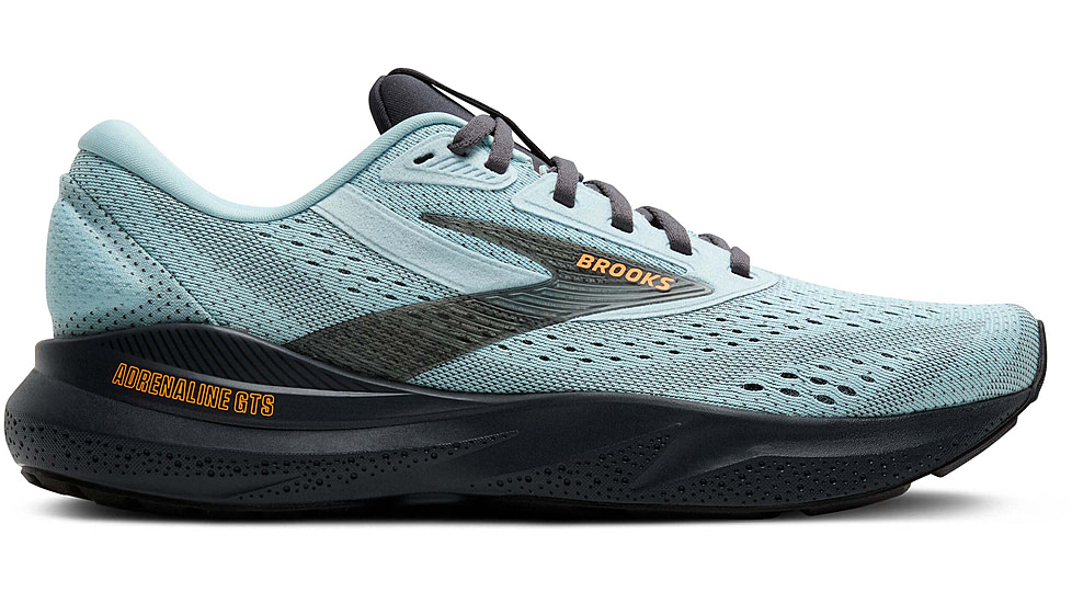 Brooks Adrenaline GTS 24 Road Running Shoes - Mens, Winter Sky/Ebony/Orange, 10.0 US/Medium, 1104371D416.100