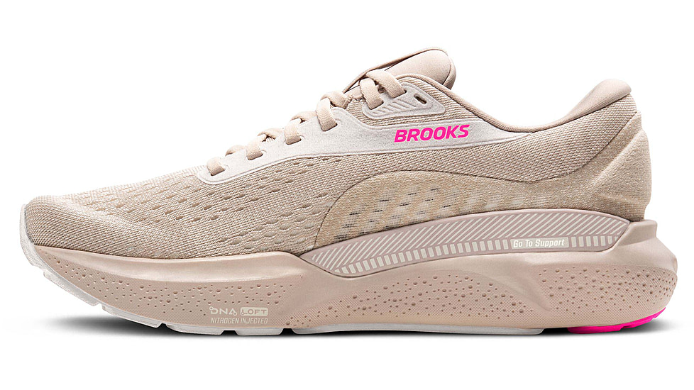 Brooks Adrenaline GTS 24 Road Running Shoes - Womens, Chateau Grey/Coconut/Pink, 6.5 US/Medium, 1204261B159.065
