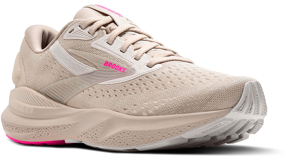 Brooks Adrenaline GTS 24 Road Running Shoes - Womens, Chateau Grey/Coconut/Pink, 6.5 US/Medium, 1204261B159.065